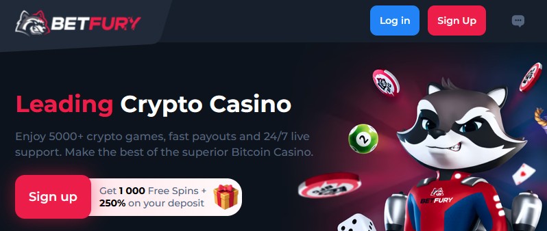 BetFury – Crypto Casino сайтындағы қош келдіңіз бонусы