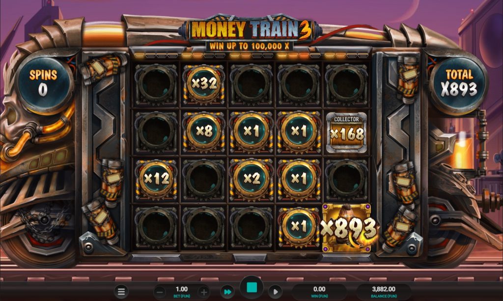 Money Train 3 गेम इंटरफ़ेस