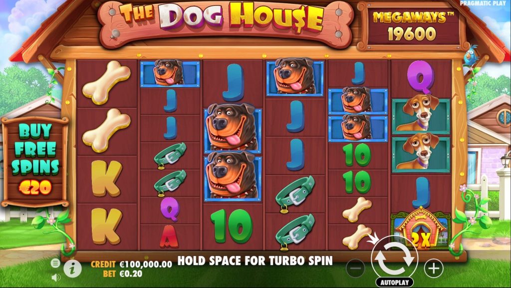 Interface du jeu The Dog House Megaways